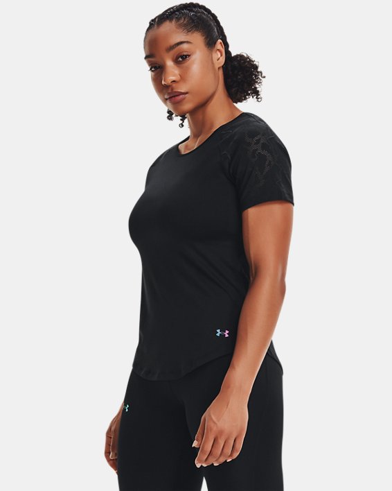 Women's UA RUSH™ HeatGear® Short Sleeve, Black, pdpMainDesktop image number 1